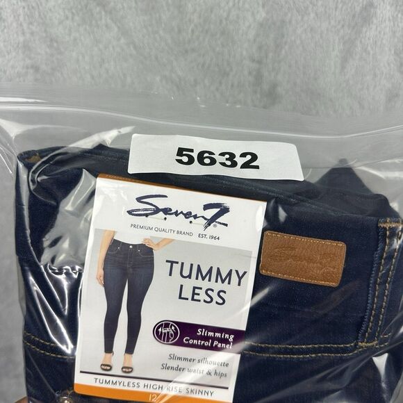 seven 7 tummyless highrise skinny jeans 12 Blue Stretch Denim - Picture 13 of 14
